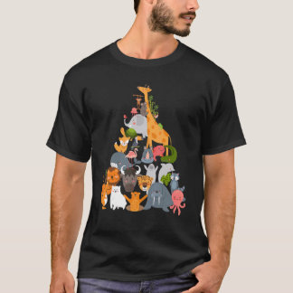 Tiere-Pyramide Zoo-Ausflug T-Shirt