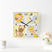 Tiere Quadratische Wanduhr (Zuhause)