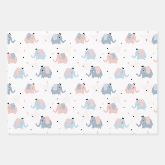 Tiere, Regenbogen und Blume Geschenkpapier Set (Vorderseite)