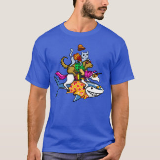 Tiere reiten auf dem Hai-Jungen T-Shirt