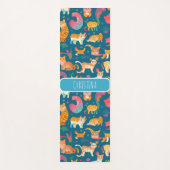 Tiere Retro farbiges Personalisiertes Muster Yogamatte (Vorderseite)
