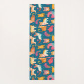 Tiere Retro farbiges Personalisiertes Muster Yogamatte (Rückseite)