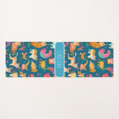 Tiere Retro farbiges Personalisiertes Muster Yogamatte (Vorderseite (Horizontal))
