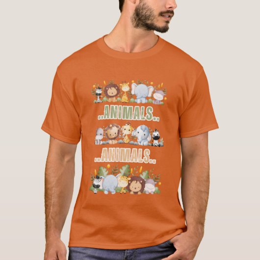 Tiere Retro T-Shirt (Vorderseite)