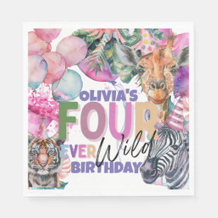 Tiere Safari Jungle Four Ever Wild Geburtstag Serviette