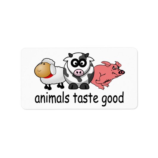 Tiere schmecken gut - Funny Meaters Design Adressaufkleber (Vorne)