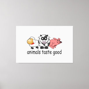 Tiere schmecken gut - Funny Meaters Design Leinwanddruck