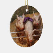 Tiere - Schweinefleisch - Hürden überwinden Keramikornament (Rechts)