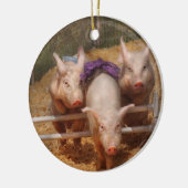 Tiere - Schweinefleisch - Hürden überwinden Keramikornament (Links)