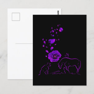 Tiere, sie dienten auch Lilane Mohn-Blumen-Gedenk- Postkarte