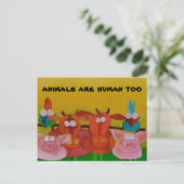 'Tiere sind auch Menschen' Postkarte (Stehend Vorderseite)