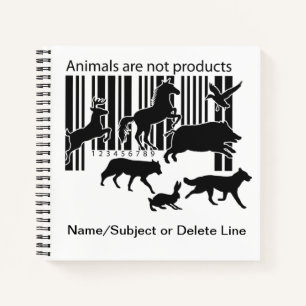 Tiere sind keine Produkte Strichcode Vegan Notizblock