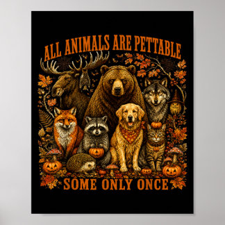 Tiere sind manchmal streichelbar Retro Vintage Poster