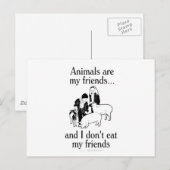 Tiere sind meine Freunde... und ich esse meine Fre Postkarte (Vorne/Hinten)