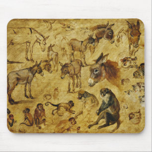 Tiere studieren: Esel, Affen, Katzen und Hunde Mousepad