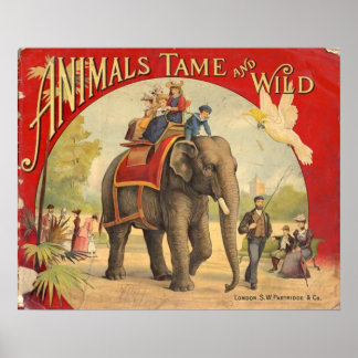 Tiere Tame & Wild Vintag Circus Poster