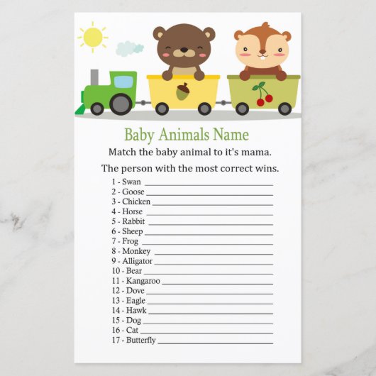 Tiere trainieren Baby Animals Name Game (Vorderseite)