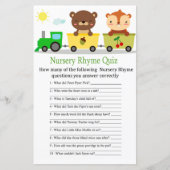 Tiere trainieren Kinderzimmer Rhyme Quiz Babydusch (Vorderseite)