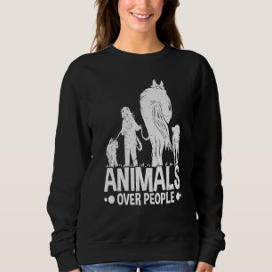 Tiere über Menschen Tieraktivist Rettung Schutz Sweatshirt