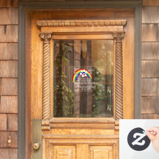 Tiere überqueren Regenbogenbrücke Fensteraufkleber (Haustür)