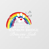Tiere überqueren Regenbogenbrücke Fensteraufkleber (Blatt)