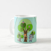 Tiere und Bäume personalisiert Kaffeetasse (Vorderseite Links)