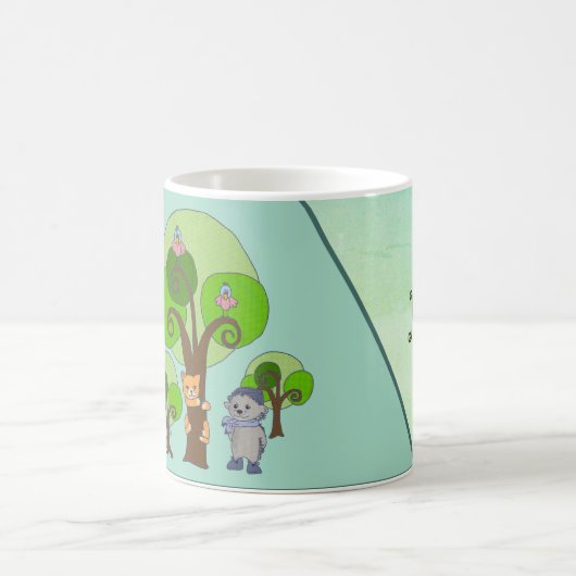 Tiere und Bäume personalisiert Kaffeetasse (Mittel)