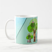 Tiere und Bäume personalisiert Kaffeetasse (Links)