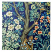 Tiere und Blume, Wald, William Morris Fliese (Vorderseite)