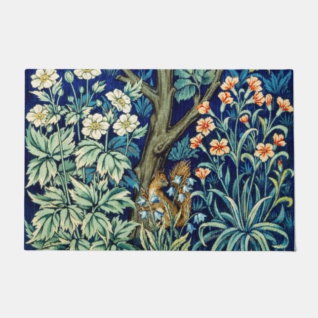 Tiere und Blume, Wald, William Morris Fußmatte (Vorderseite)