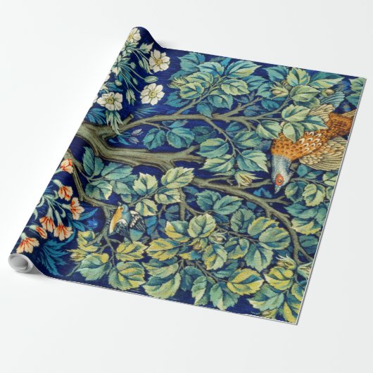 Tiere und Blume, Wald, William Morris Geschenkpapier (Ungerollt)