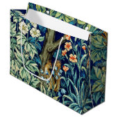 Tiere und Blume, Wald, William Morris Large Große Geschenktüte (Vorderseite Schrägansicht)