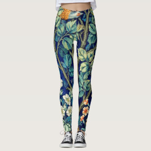 Tiere und Blume, Wald, William Morris Leggings