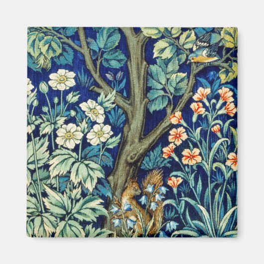 Tiere und Blume, Wald, William Morris Magnet (Vorne)