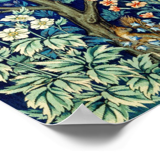 Tiere und Blume, Wald, William Morris Poster (Ecke)