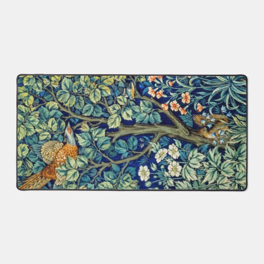 Tiere und Blume, Wald, William Morris Schreibtischunterlage (Vorderseite)