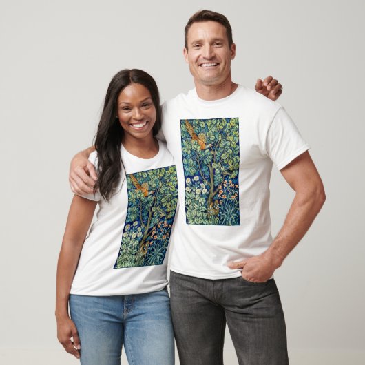 Tiere und Blume, Wald, William Morris T-Shirt (Unisex)