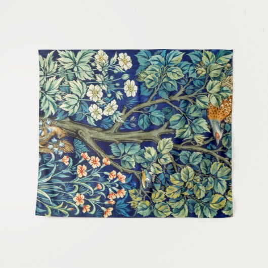 Tiere und Blume, Wald, William Morris Wandteppich (Vorderseite (Horizontal))