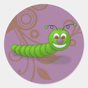 Tiere und Naturaufkleber, Wurm Runder Aufkleber
