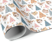 Tiere und Teepe-Wrapping Paper Geschenkpapier (Rolleneckpunkt)