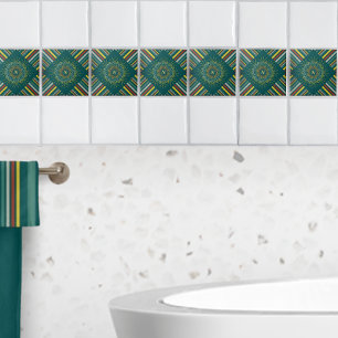 Tiere unter den Mandala Streifen Personalisiert Fliese