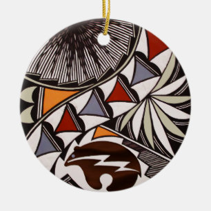 TIERE Ureinwohner-Volkskunst BÄR Ikone Keramik Ornament