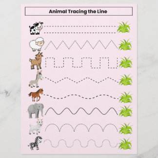 Tiere verfolgen das Line Worksheet for Kids Flyer