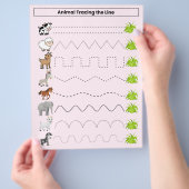 Tiere verfolgen das Line Worksheet for Kids Flyer (Hand)
