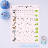 Tiere verfolgen das Line Worksheet for Kids Flyer (Einzeln)