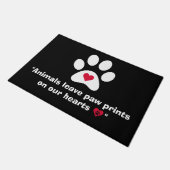 "Tiere Verließ Paw Prints auf unseren Herzen..." Fußmatte (Schrägansicht)