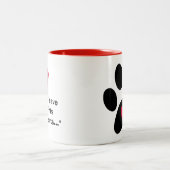 "Tiere Verließ Paw Prints auf unseren Herzen..." Zweifarbige Tasse (Mittel)