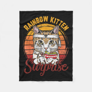 Tiere Vintage Katzen Regenbogen Katze Überraschung Fleecedecke
