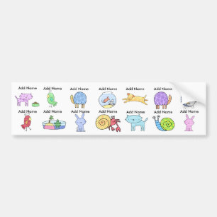 Tiere wasserdichte Sippy-Cup-Labels Autoaufkleber