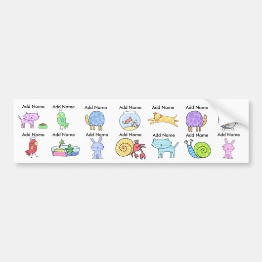 Tiere wasserdichte Sippy-Cup-Labels Autoaufkleber (Vorne)